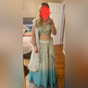 Light blue lehenga only worn in picture!